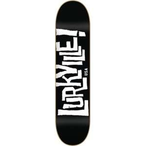  Lurkville Logo Black Skateboard Deck   8 x 32 Sports 