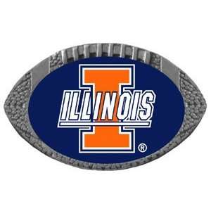   Fighting Illini Pin W/ Scultped Metal Backdrop & Photo Domed School