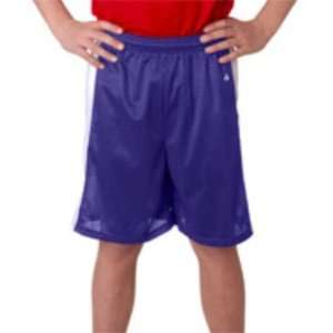 Badger Youth Challenger Shorts Purple/Wh Small 