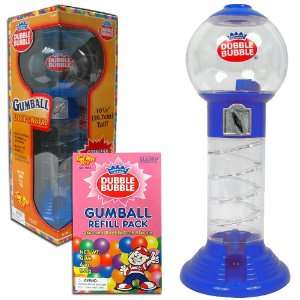   Blue 10.5 Inch Dubble Bubble Gumball Dispenser & Gumballs Electronics