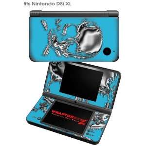  Nintendo DSi XL Skin   Chrome Skull on Blue by 
