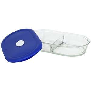  Pyrex Storage Deluxe 5 1/2 Cup Divided Dish with Lid 