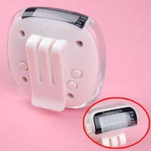 Pocket LCD Pedometer Step Calorie Distance Counter White  