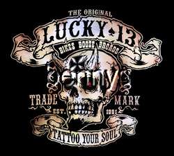 NEW Devil Skull biker work shirt, Lucky 13, XXL  
