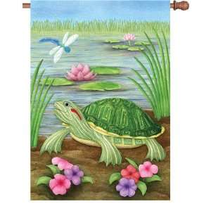  Flag   Turtle At The Pond Home Accessory Size 28 inches 