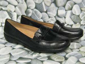 ladies k shoes flat black leather slip ons EE SALE  