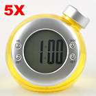 5X Yellow Eco Friendly Water Powered Clock with Digital LCD