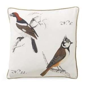   Sketched Birds Printed Linen Pillow, 20 x 20, Two Birds Kitchen