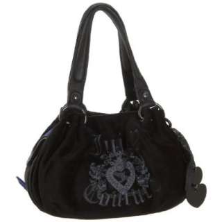 Juicy Couture Iconic Velour Juicys Best YHRU2591 Shoulder Bag,Black 