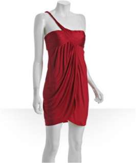 BCBGMAXAZRIA rouge pleated jersey one shoulder dress   up to 