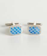 Joseph Abboud blue lattice square cufflinks style# 318590501