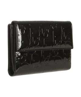 Christian Dior black logo patent Ultimate medium wallet   up 