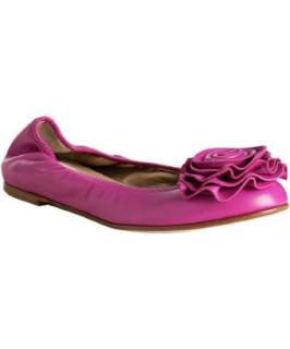 Valentino magenta leather rosette ballet flats  