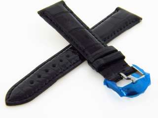 New Michele 18mm Black Alligator Watch Band Strap  