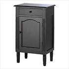 Black wood 1 drawer standing end table cabinet cabinets  