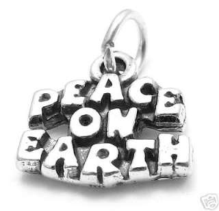 sterling silver PEACE ON EARTH charm J4638  