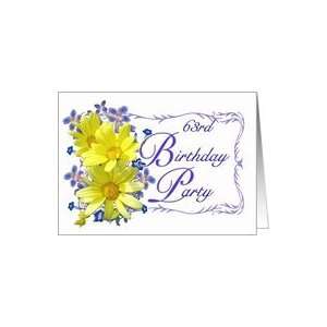   Birthday Party Invitations Yellow Daisy Bouquet Card Toys & Games