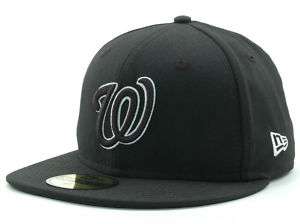 Washington Nationals Fitted New Era 59Fifty Black Hats  