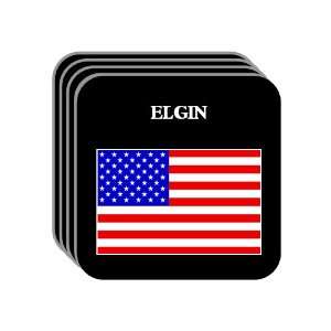  US Flag   Elgin, Illinois (IL) Set of 4 Mini Mousepad 