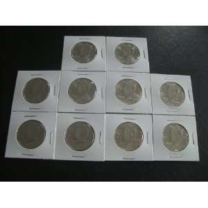   2005 P & D Mint Kennedy Half Dollar Coin Set of 10 Uncirculated Halves