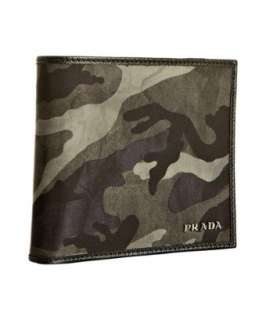 Prada smoke camouflage printed nylon bi fold wallet   up to 70 
