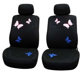 Butterfly Embroidery Full Set Universal Car Seat Cover  