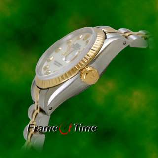 Rolex Ladies Datejust Two Tone Gold Steel Diamond Watch