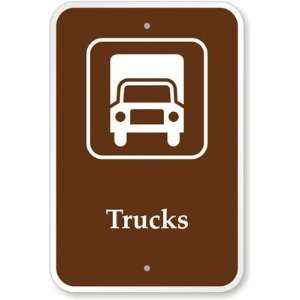  Trucks (with Graphic) Aluminum Sign, 18 x 12 Office 
