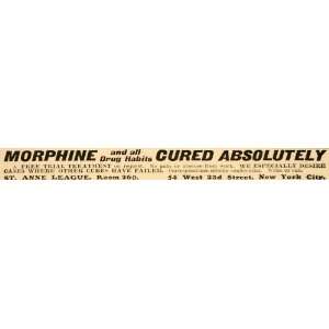  1902 Ad Medical Quackery Morphine Drug Addiction Cure 54 W 