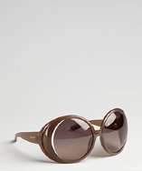 Yves Saint Laurent brown oversize round sunglasses style# 319634701