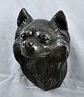 Chihuahua LongHair hanging on the wall statue figurine sculpture 