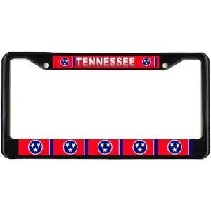  Tennessee State Flag Black License Plate Frame Metal 