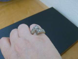 Marcasite Womens Bypass Ring Size 8  