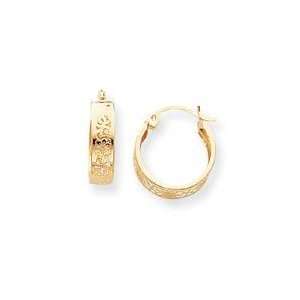 Filigree Band Hoop Earrings in 14k Yellow Gold