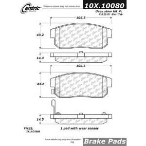  Centric Parts 100.10080 100 Series Brake Pad Automotive