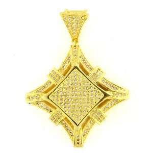 Mens Iced Out Hip Hop 14K Gold Plated Cubic Zircoina (CZ) Micro Pave 