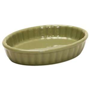   COLORcode Oval Fluted Creme Brule, Wasabi, Set of 6