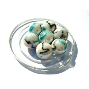  2 Larges Marbles   Marble TIGRE BLANC   Glass Marble 