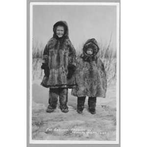  Children in Eskimo fur clothing