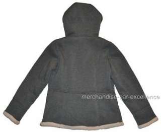   WEATHERPROOF Zip Hooded Sherpa Jacket WINTER Coat black gray Womens