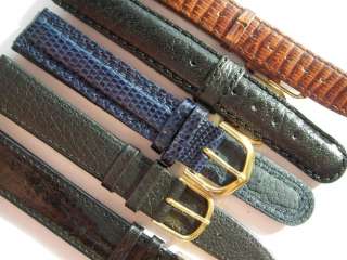   black & brown & blue leather watch bands 16 mm different prints  