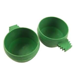   Pcs Dark Green Plastic Feeder Waterer for Canary Gerbil