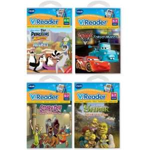   Book 4 Book Bundle Cars, Penguins, Scooby Doo, Shrek Toys & Games