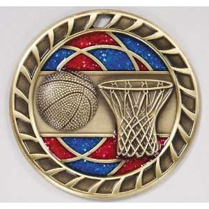  2 1/2 Die Cast Basketball Medals with translucent color 