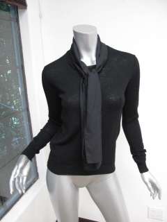 NWT 3.1 Phillip Lim Black Long Sleeve Sweater W/ Attached Neck Scarf 