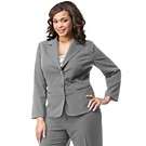   Size Black Stretch Suiting Three Button Jacket & Pleated A Line Skirt