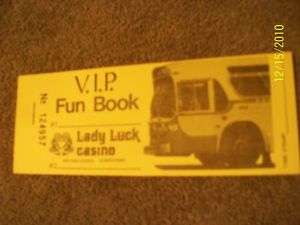 Lady Luck Casino Coupon VIP Fun Book Las Vegas Old  