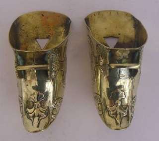   used pair antique horse brass stirrups Spanish Conquistador  