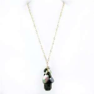  Long Chain with Semiprecious Cluster Necklace Jewelry