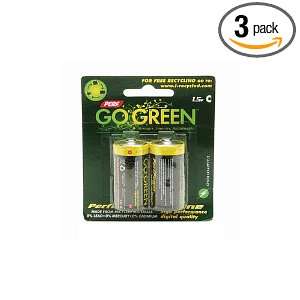  Perf Go Green #25003 C Batteries, 2 Pack, Packages (Pack 